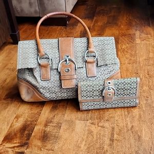 Coach Vintage Classic Monogram Soho Purse with the matching Coach wallet